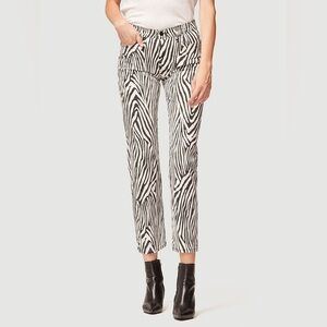 Frame Denim Le High Straight Jeans Noir Multi Zebra Size 34